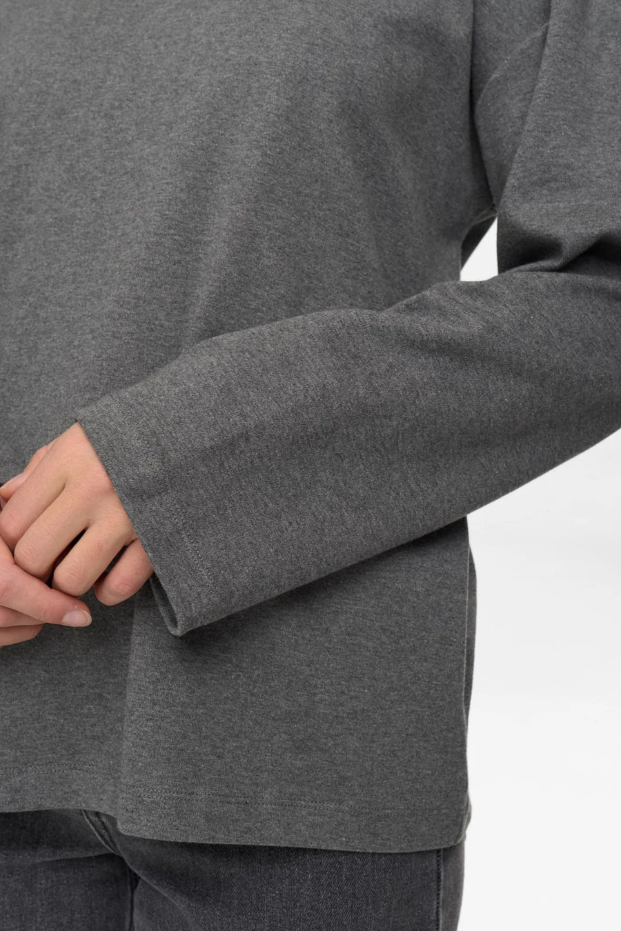 Nümph Nugira Langarmshirt dark grey mel