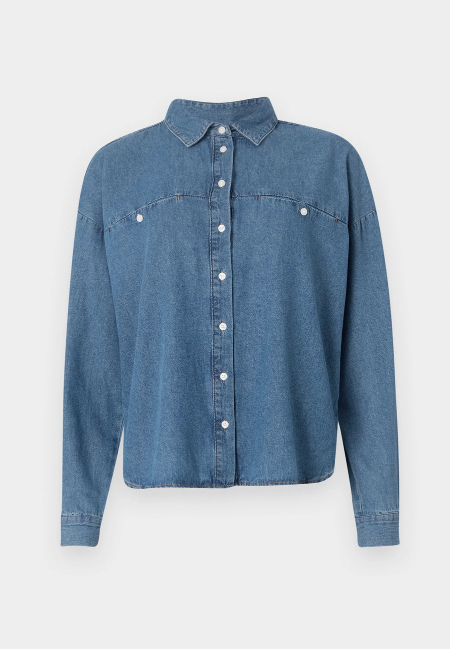 ICHI Iharcher Shirt, Bluse Jeans, light blue washed