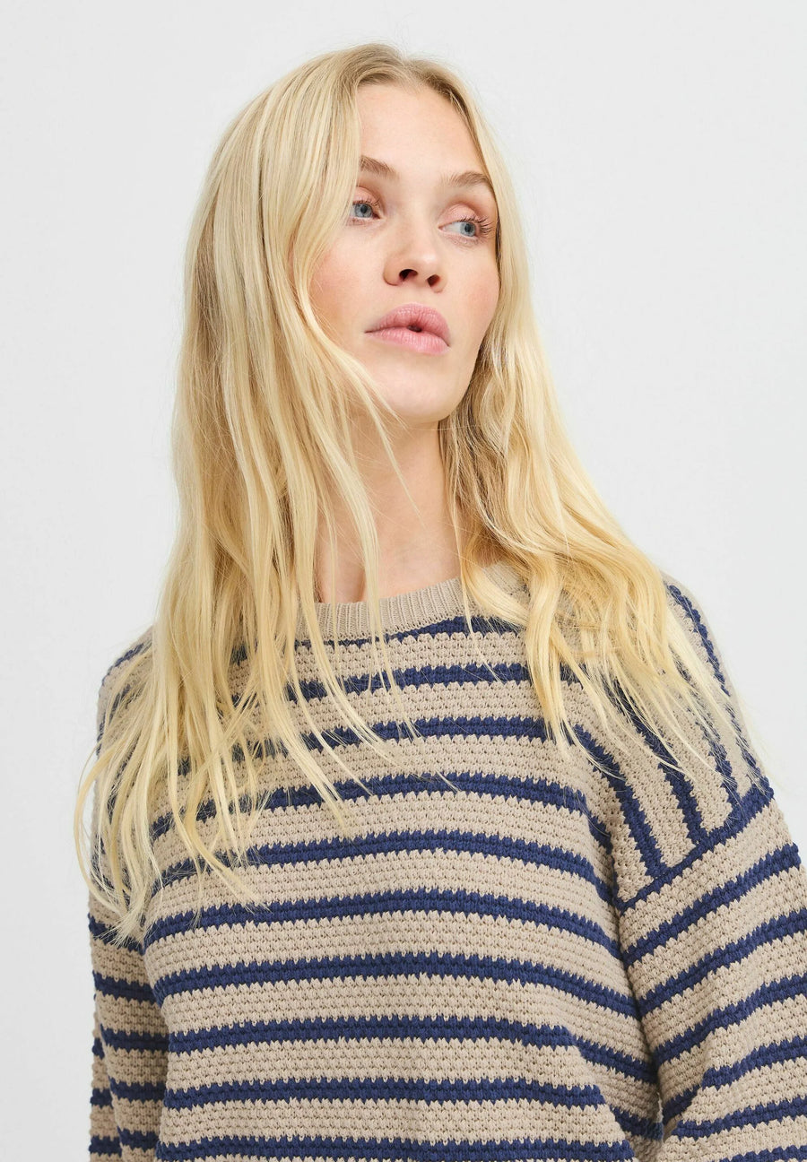 B.young Bymikala Vaffel Pullover, Humus Mix