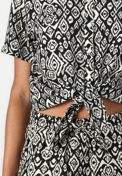 ICHI Ihlinno Shirtbluse black diamond ikat