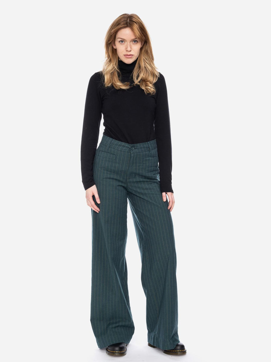 ATO Stoffhose Lacy, Marlenehose dgrn/bg gestreift