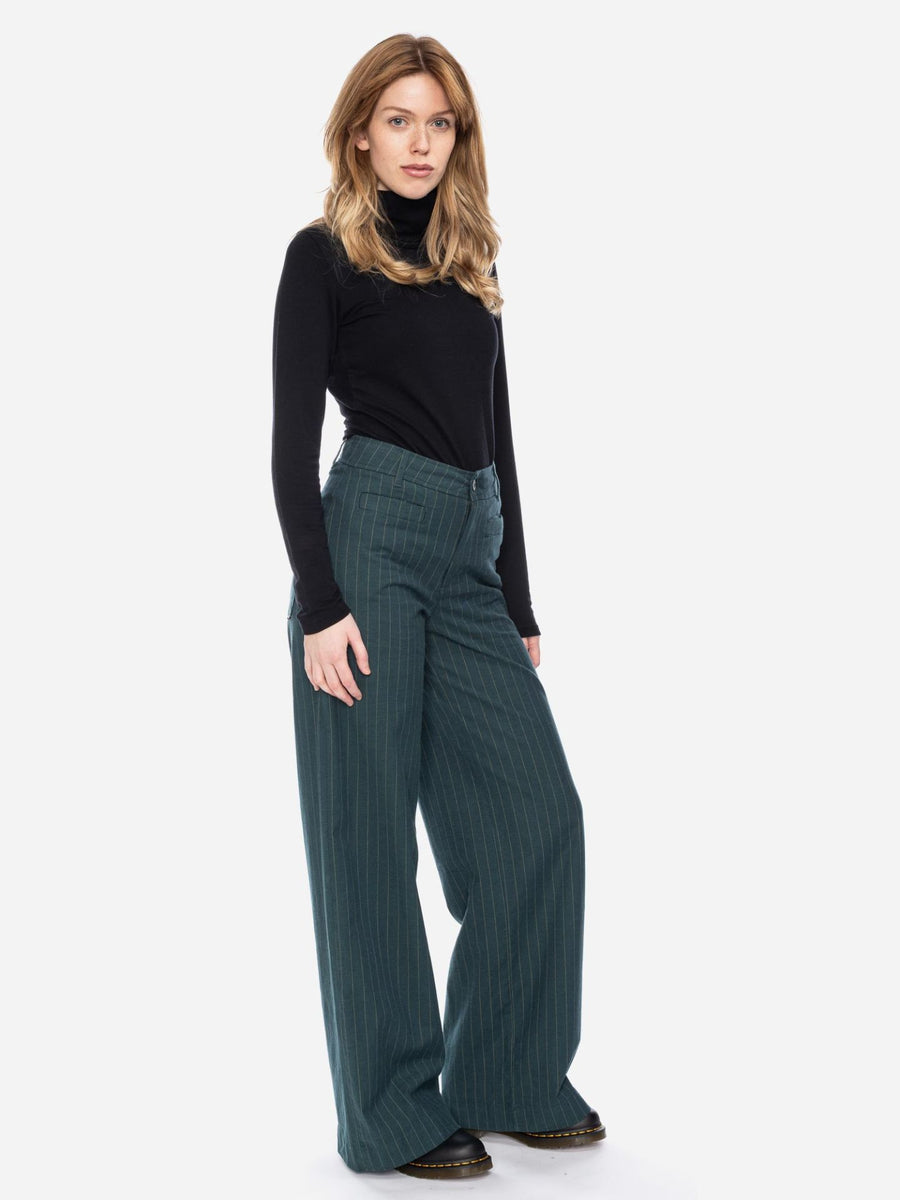 ATO Stoffhose Lacy, Marlenehose dgrn/bg gestreift
