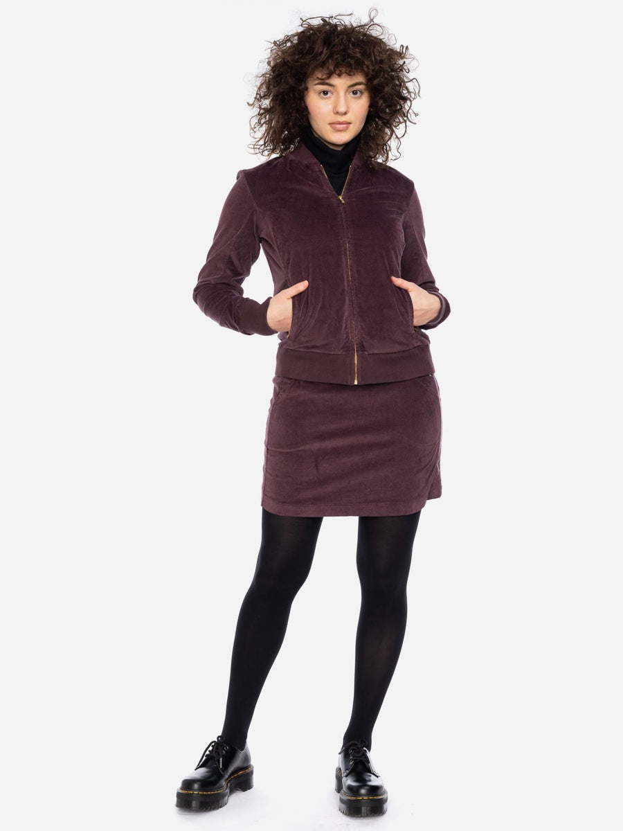 ATO Bebe Velourjacke, Samt, wine