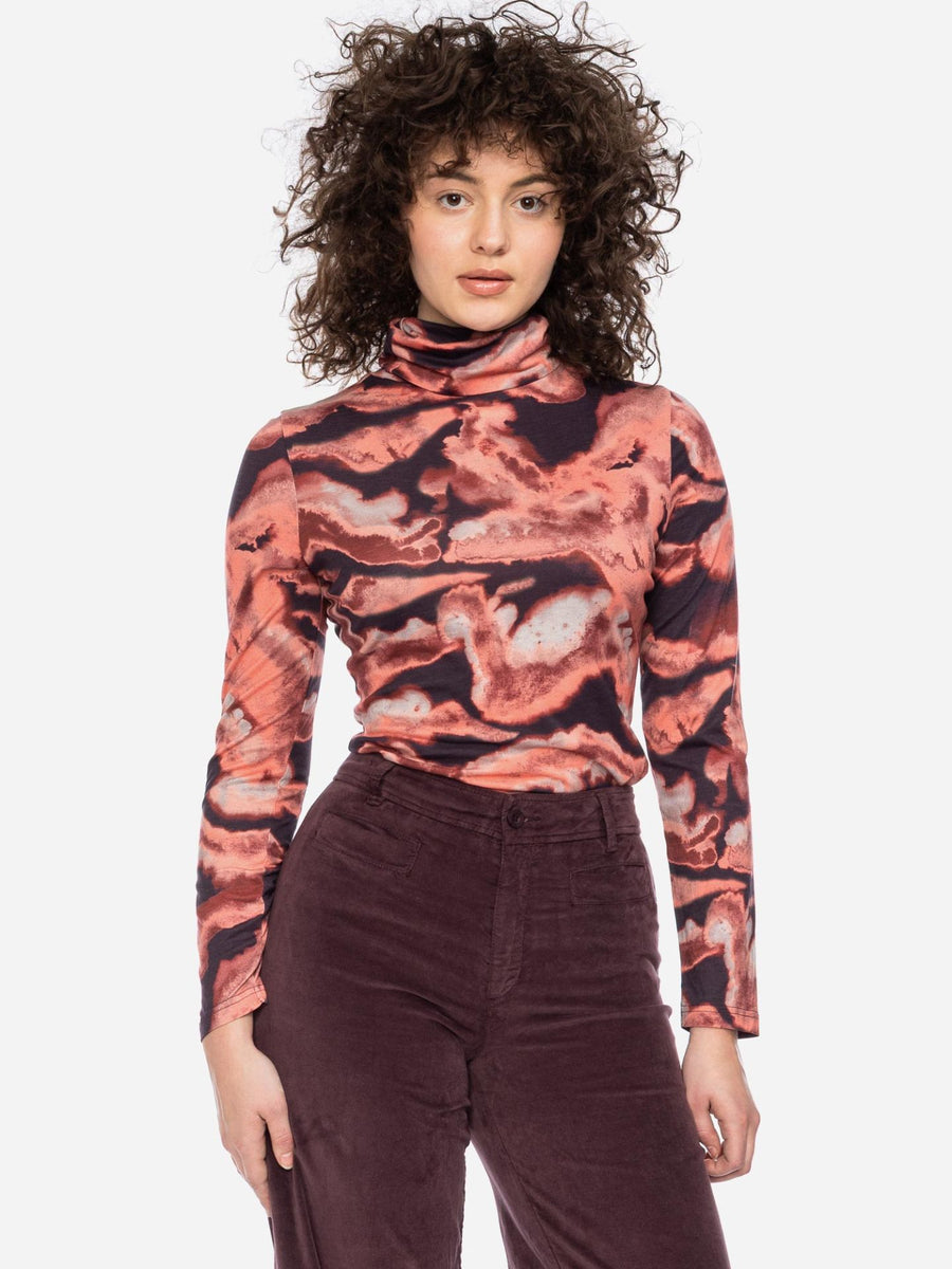 ATO Rolli Langarmshirt abg/pl, Batik black rose