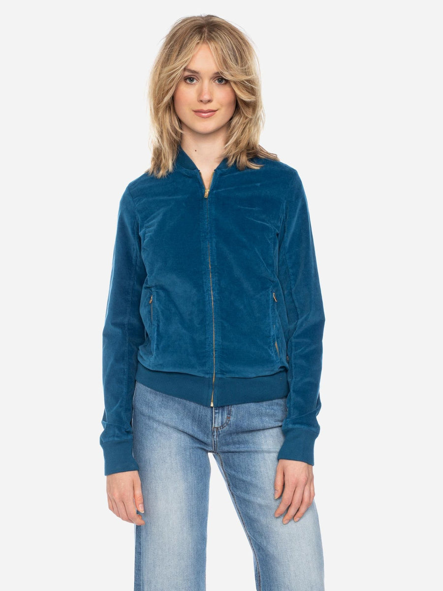 ATO Jacke Bebe Samt shell blue