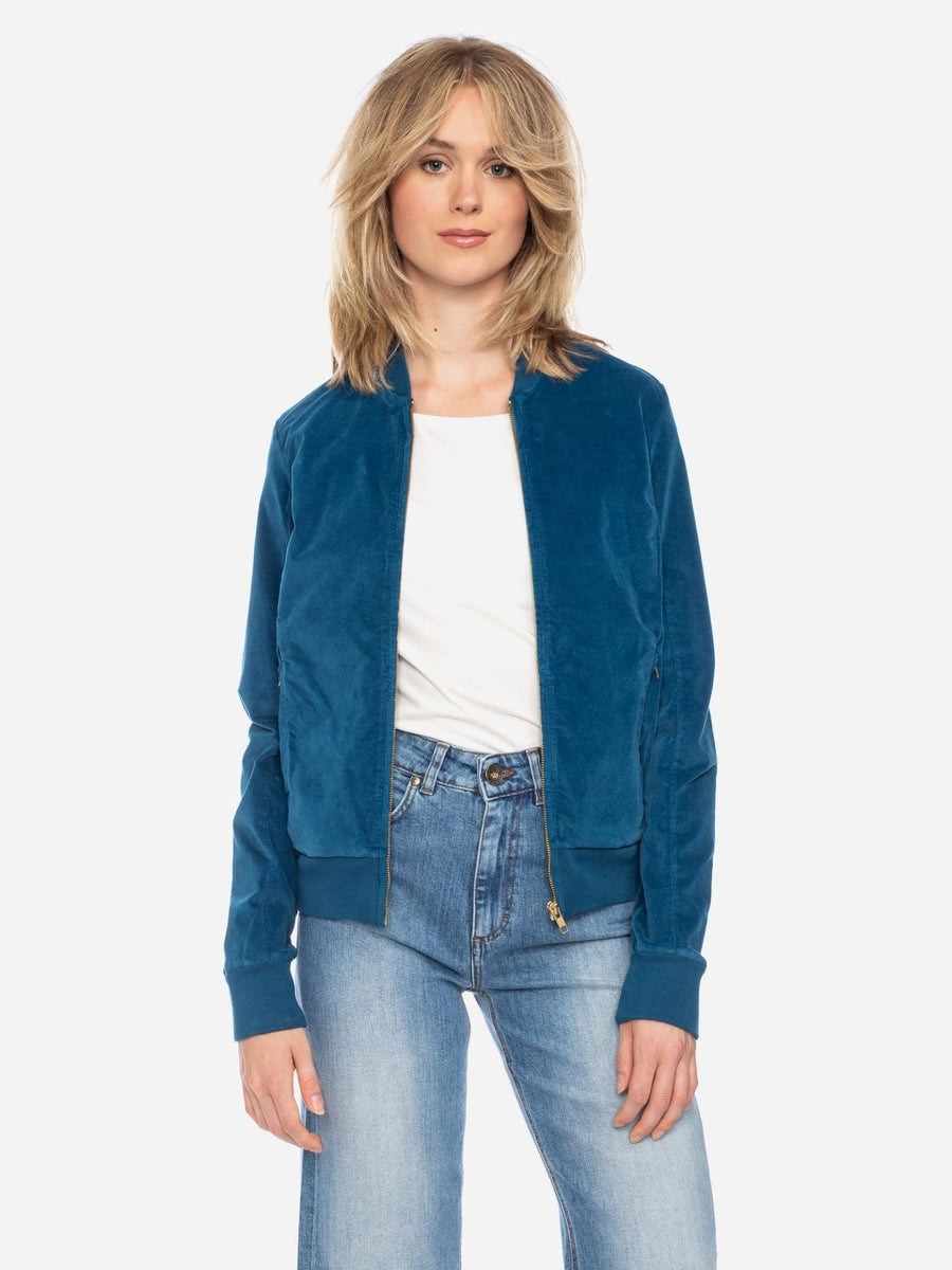 ATO Jacke Bebe Samt shell blue