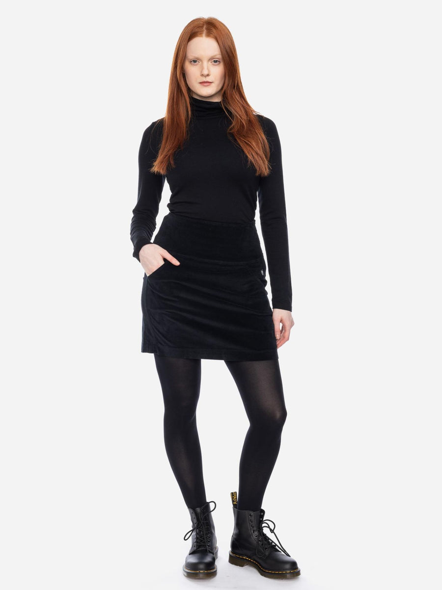 ATO Hilly, Minirock aus Baumwollvelours, black