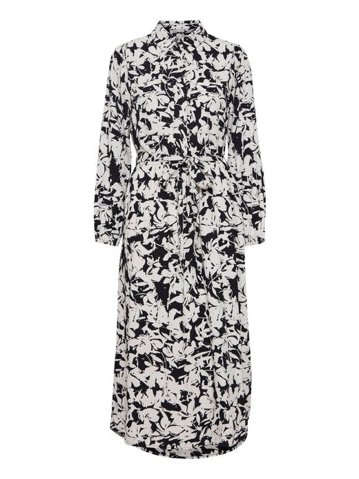 Fransa Frcina Kleid schwarz weiß floral Midikleid