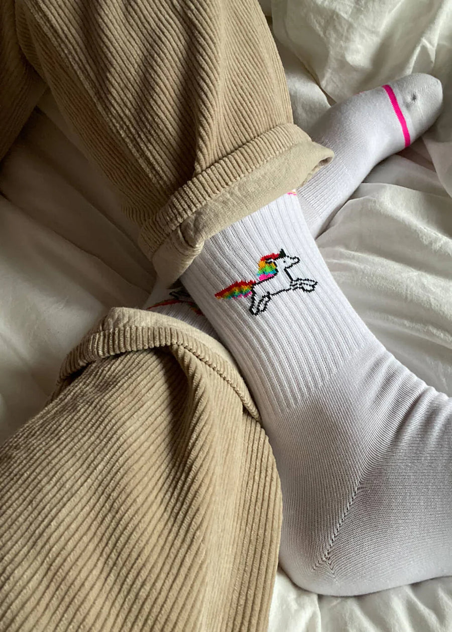 J.Clay Socken Unicorn, Einhorn, white