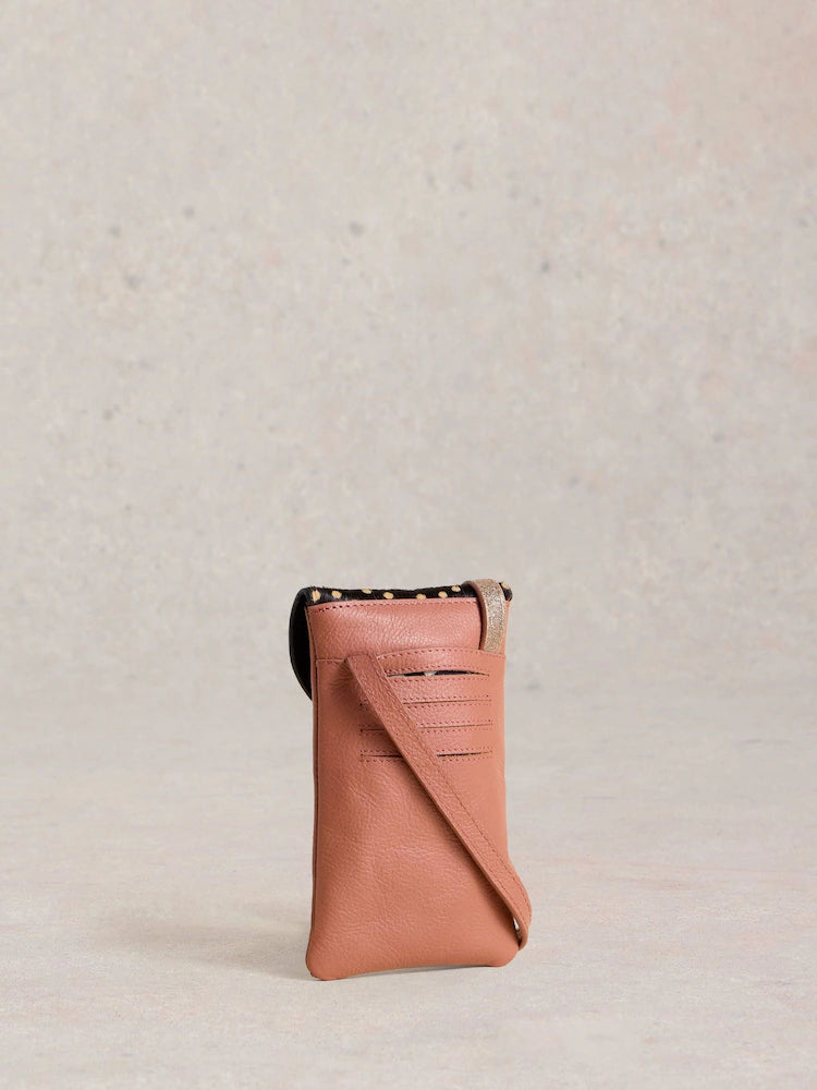 White Stuff Coco Leather Phone Bag pink mlt