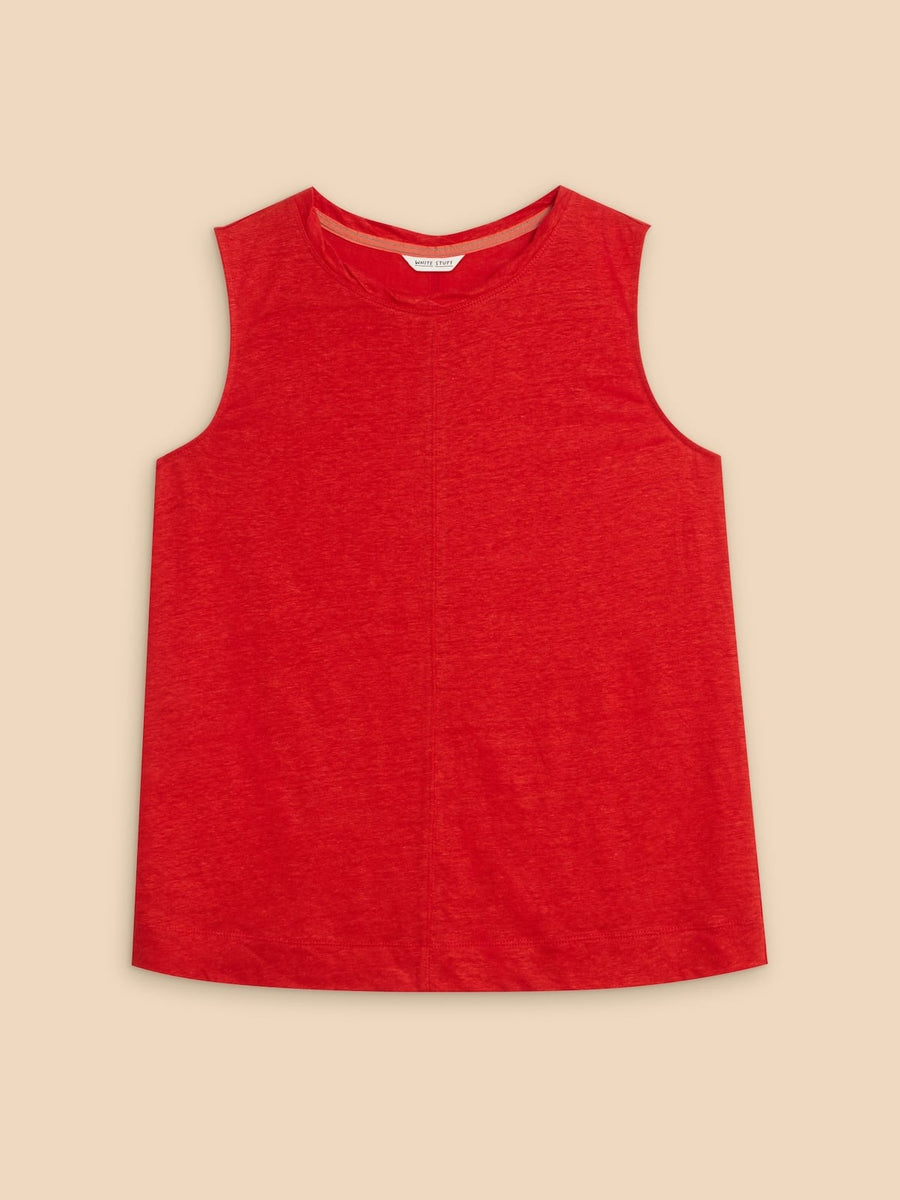 White Stuff Rylee Linen Vest red, Top