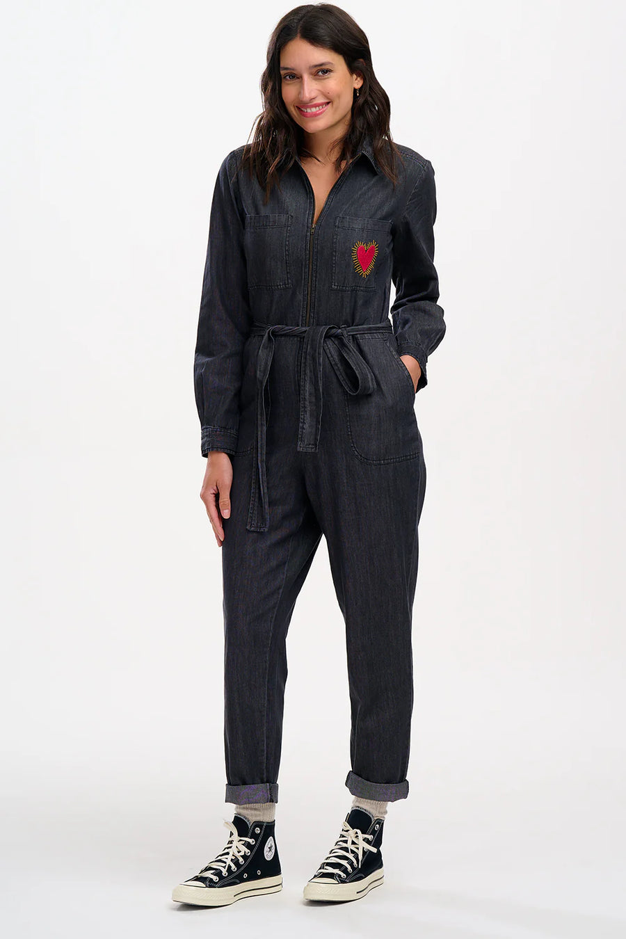 Black boiler suit jumpsuit on sale