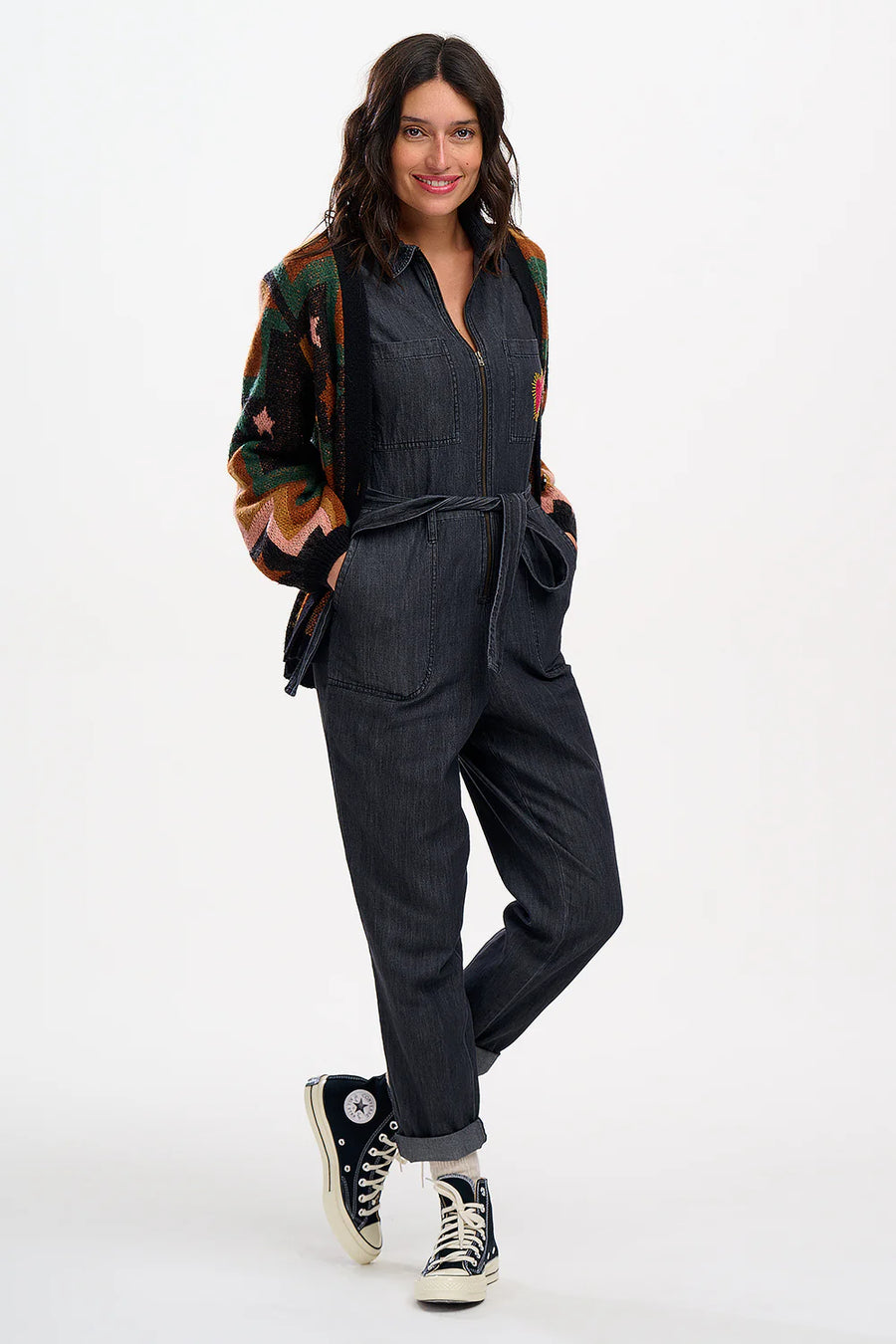 Black boiler suit jumpsuit sales