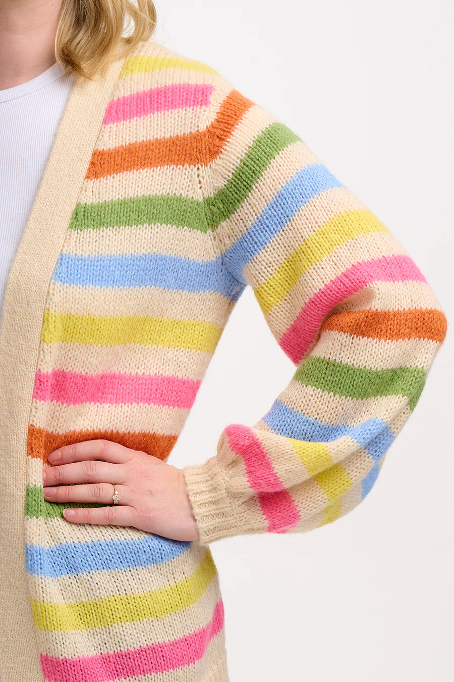 Sugarhill Yvette Cardigan cream multi soft rainbow