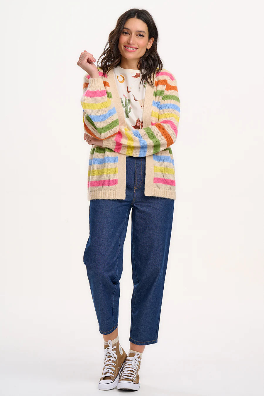 Sugarhill Yvette Cardigan cream multi soft rainbow