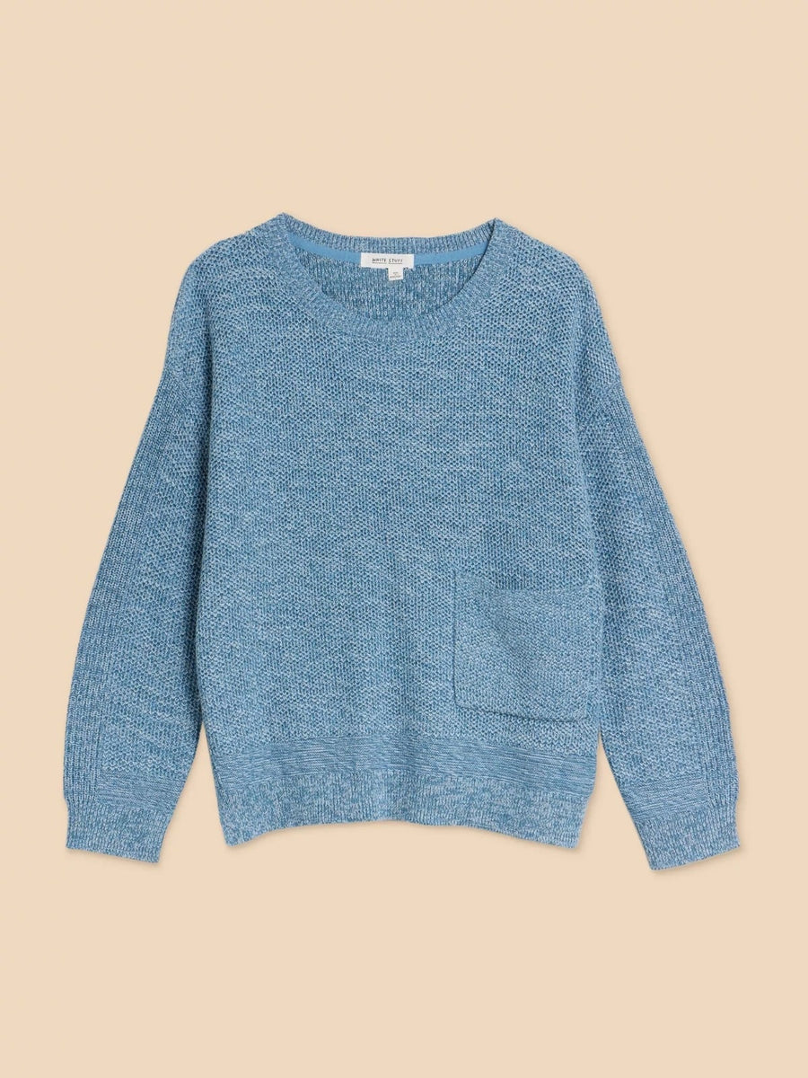 White Stuff Northbank Pullover Mid Blue