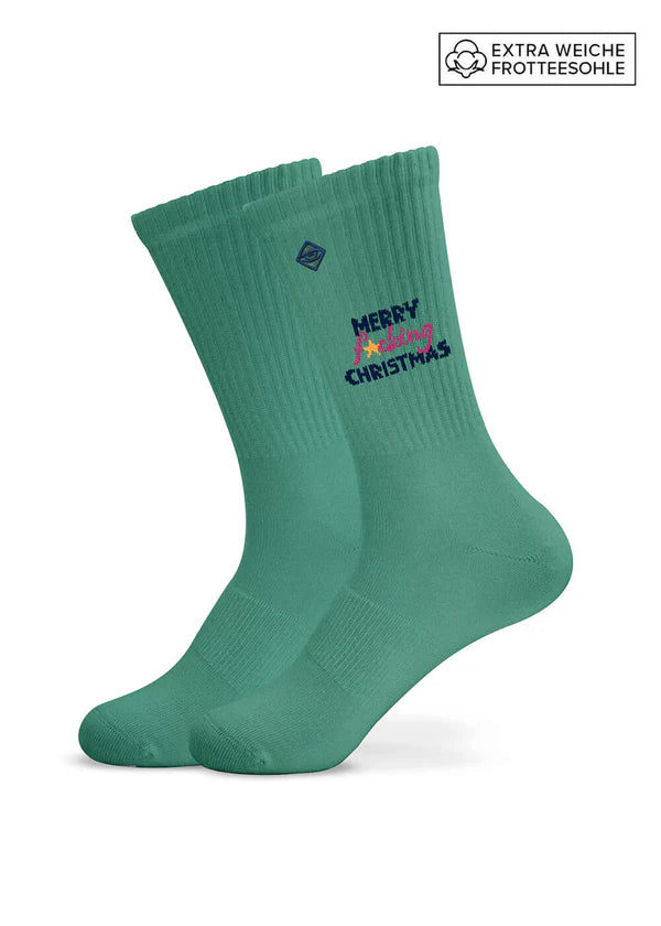 J.Clay Socken Weihnachten Merry fuckin X-Mas green