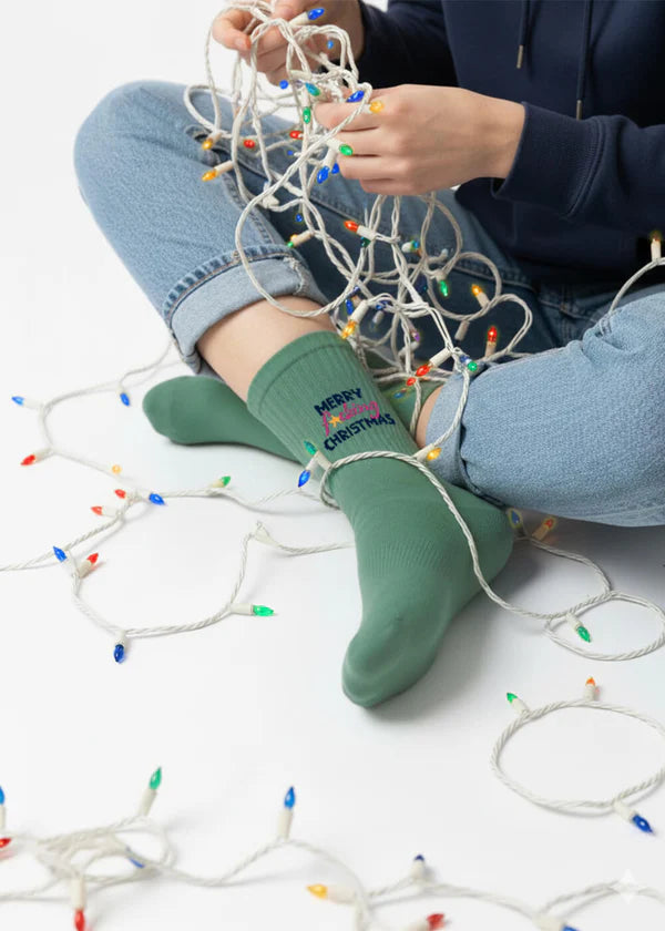 J.Clay Socken Weihnachten Merry fuckin X-Mas green