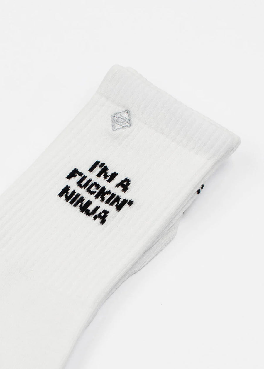 J.Clay Socken I`m a fuckin' Ninja weiß