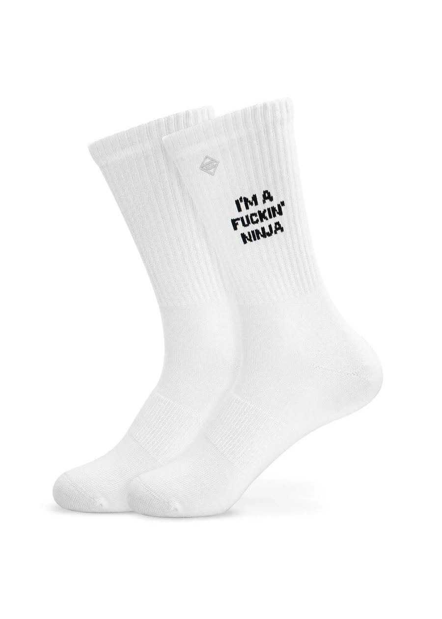 J.Clay Socken I`m a fuckin' Ninja weiß