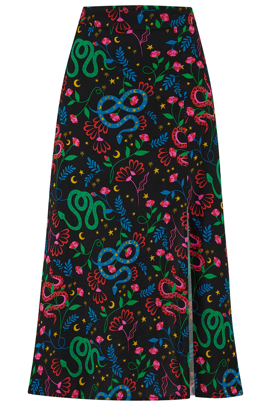 Sugarhill Rosalind Skirt, Midirock black snake floral