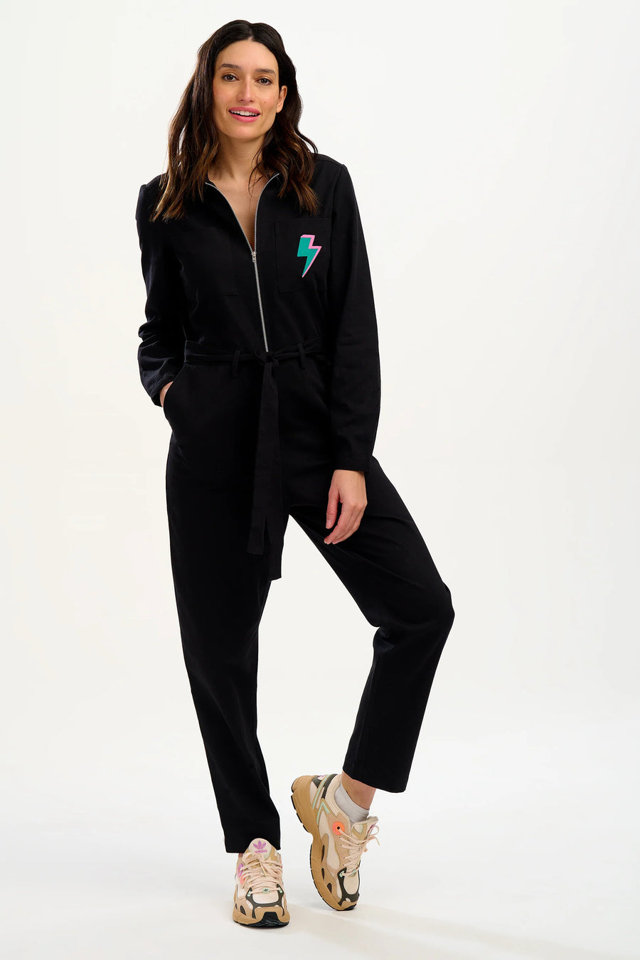 Sugarhill Anwen Boilersuit, Overall black lightning, Jumpsuit, Blitz