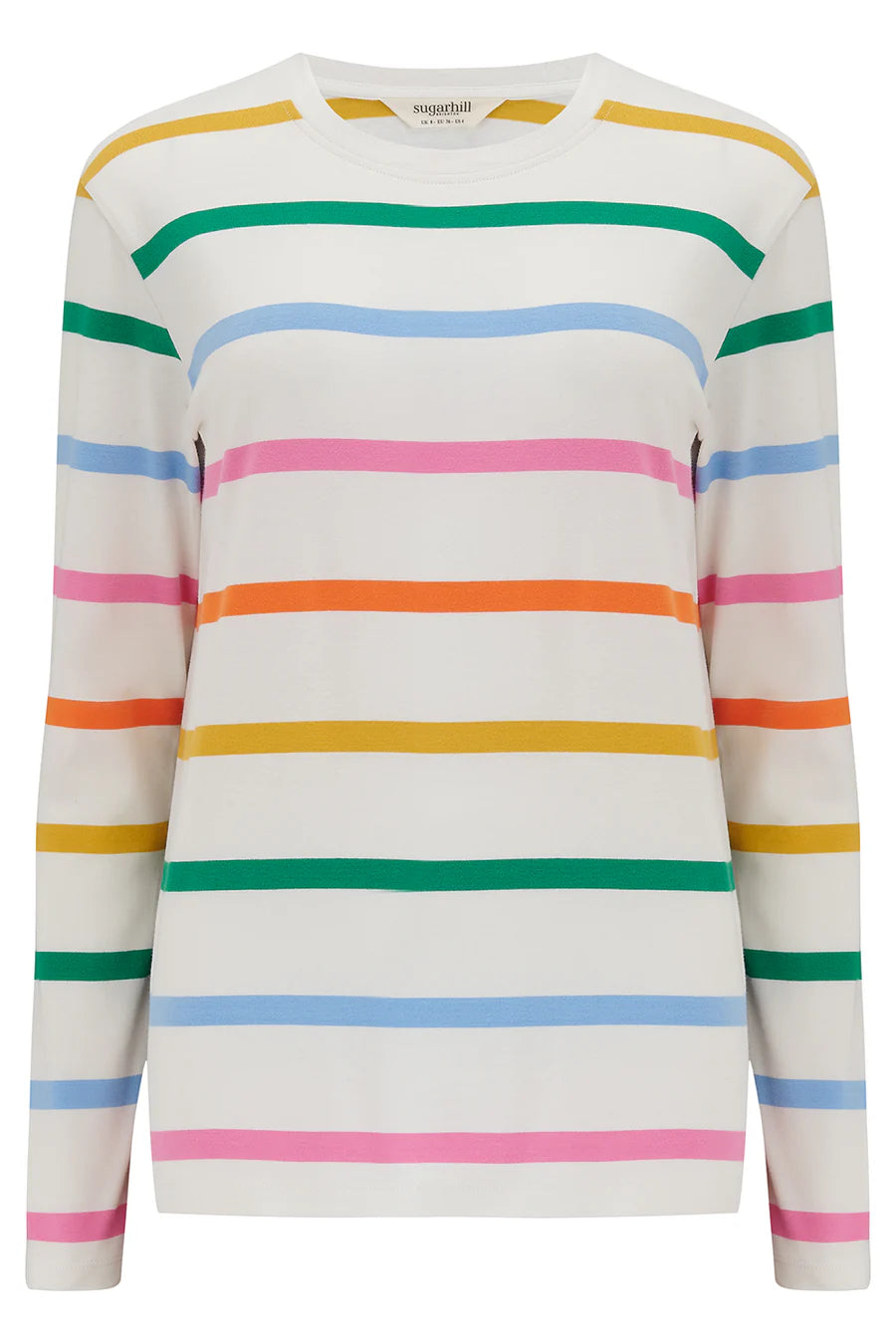 Sugarhill Brunswick Jersey Top off white rainbow stripe