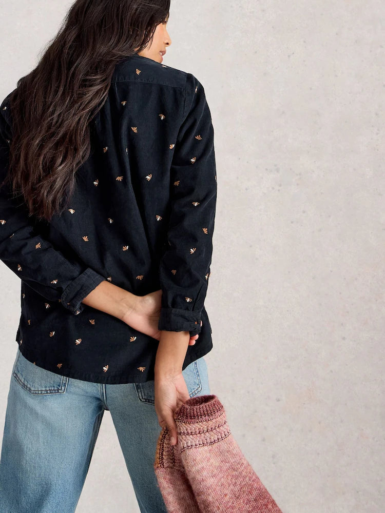White Stuff Sophie Cordbluse navy mlt