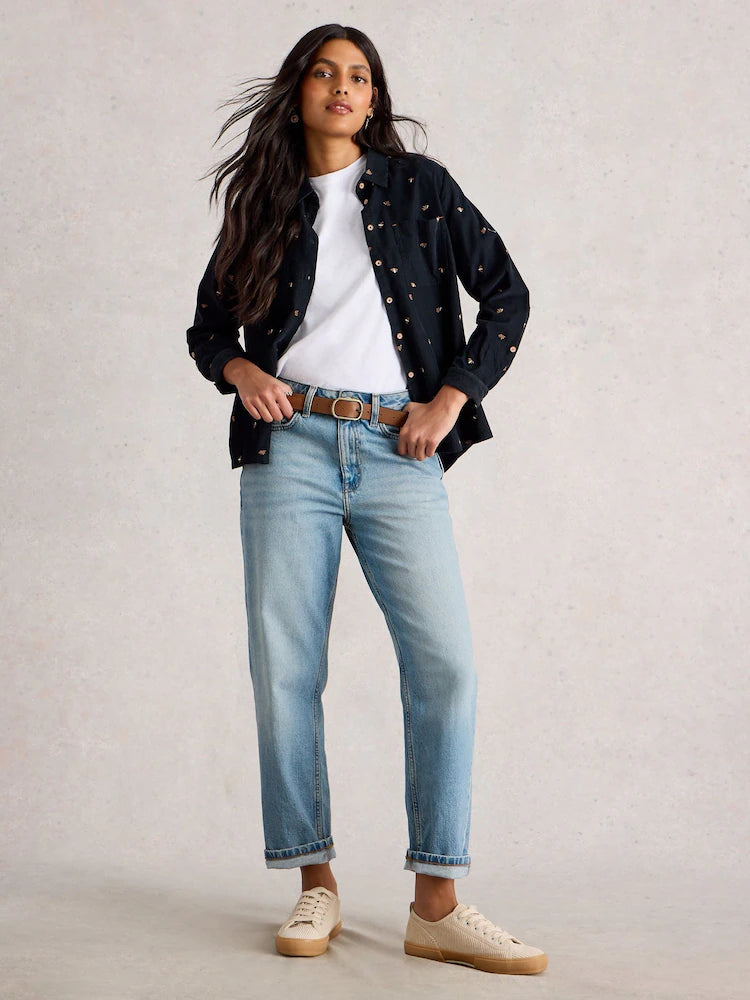 White Stuff Sophie Cordbluse navy mlt