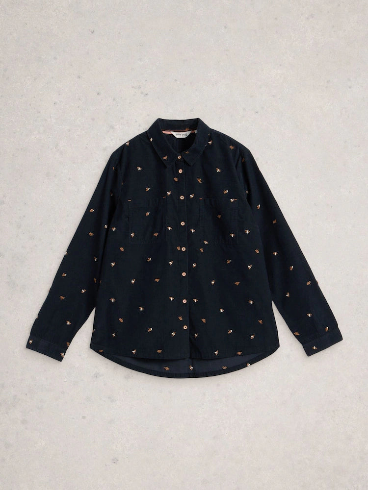 White Stuff Sophie Cordbluse navy mlt