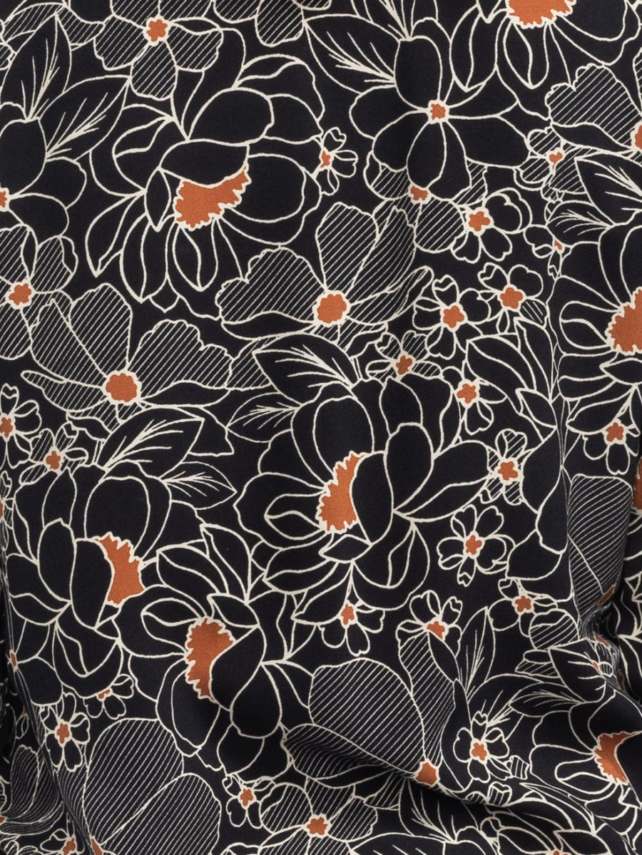 ATO Bluse Liana blk wht, mit Blumen