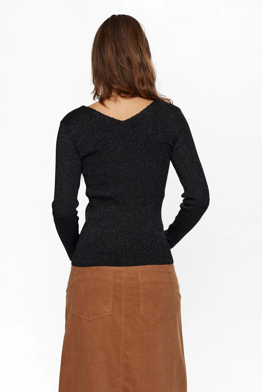 Nümph Nuayelet Lurex Pullover schwarz mit Glitzer