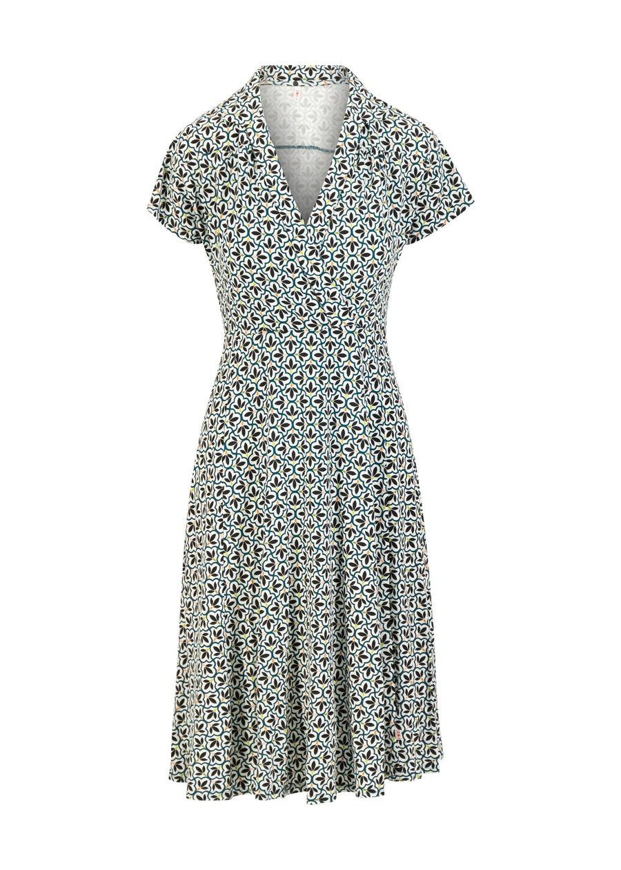 Blutsgeschwister Hedoniste dete graphic flower mosaic Kleid schwarz weiß