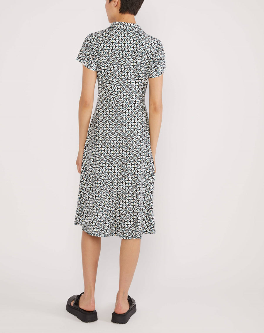 Blutsgeschwister Hedoniste dete graphic flower mosaic Kleid schwarz weiß