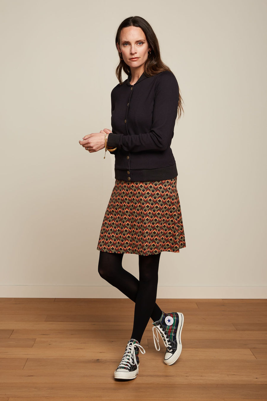 King Louie Rock Border Skirt Quentin black orange