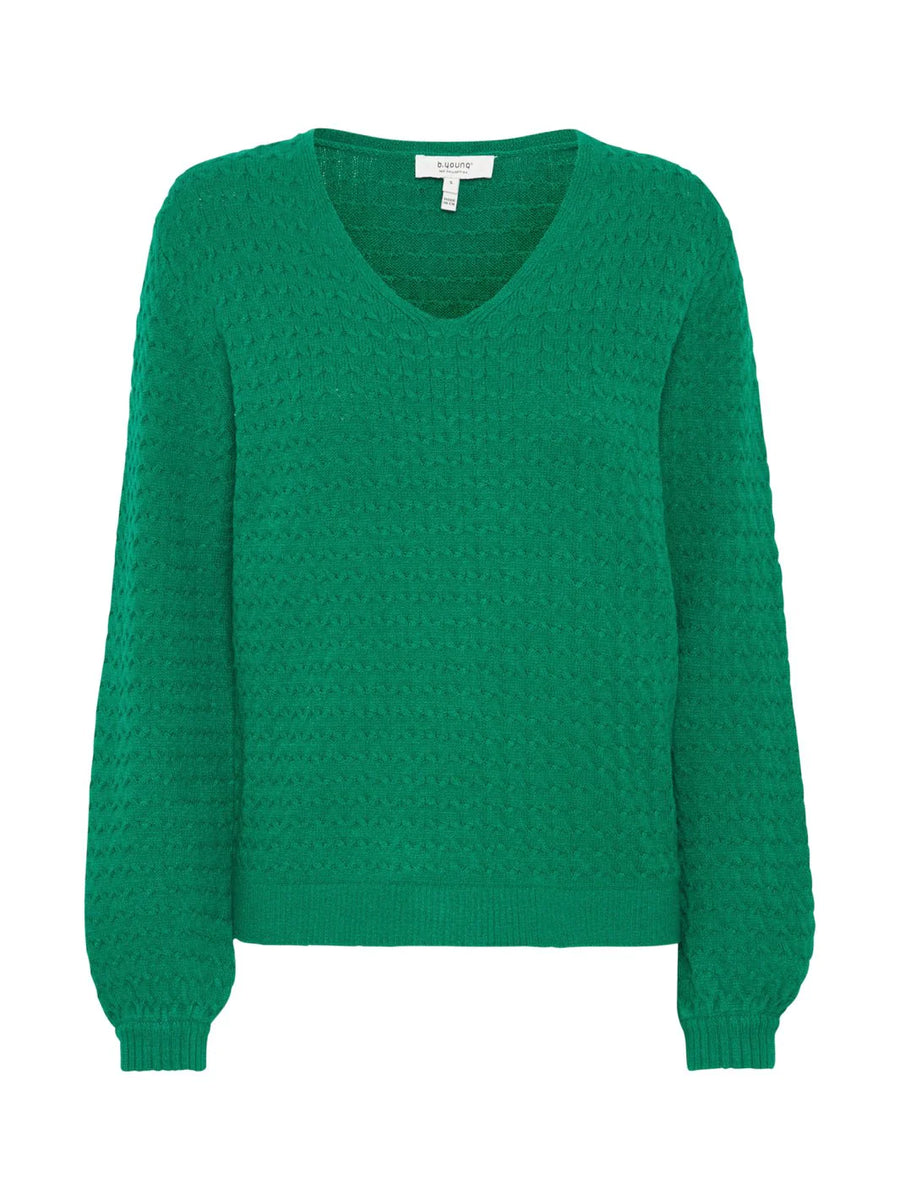 B.young Bymilo Vneck Pullover cadmium green