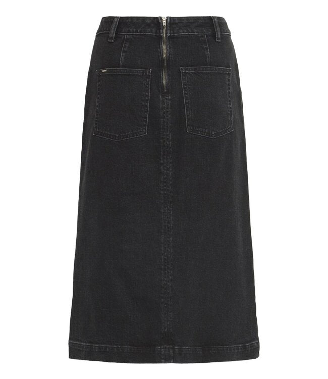 B.young Bylara Button Skirt, black denim