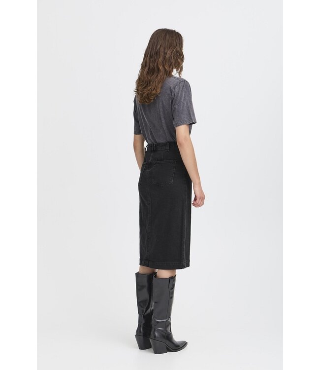 B.young Bylara Button Skirt, black denim