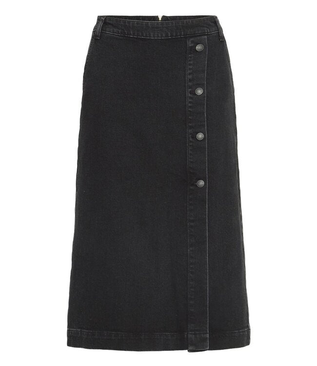 B.young Bylara Button Skirt, black denim