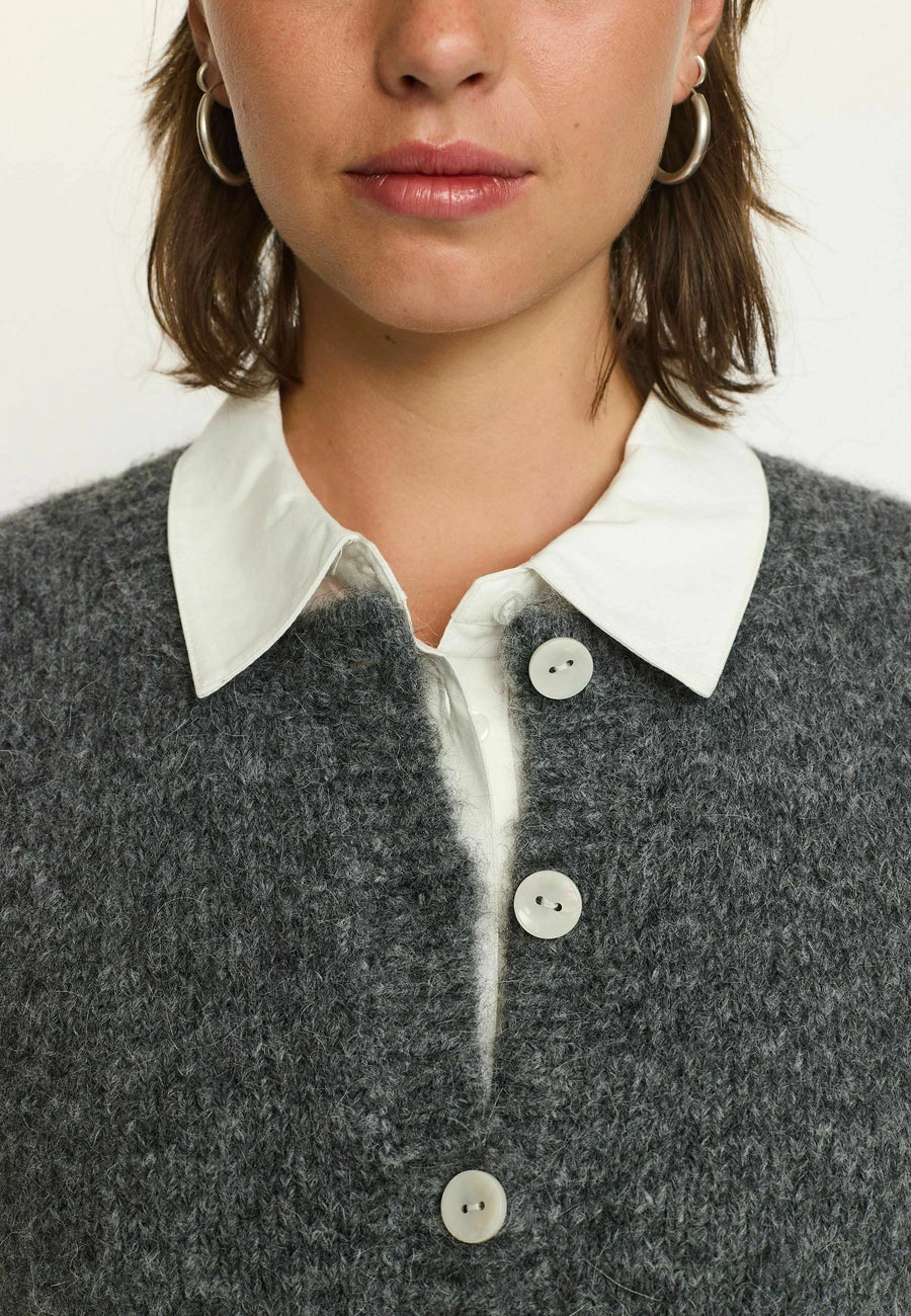 Soft Rebels SRCamilla Vest Knit, Weste, dark grey melange