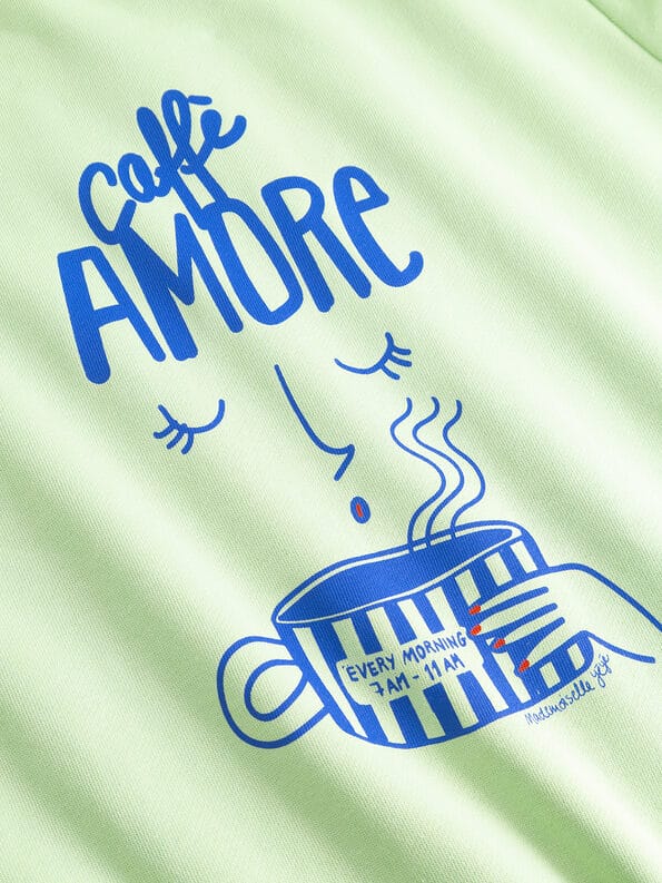 Mademoiselle Yeye Caffe Amore Sweatshirt, pistachio green