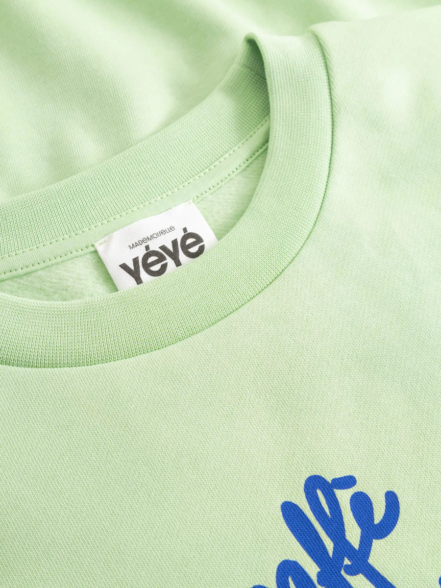 Mademoiselle Yeye Caffe Amore Sweatshirt, pistachio green