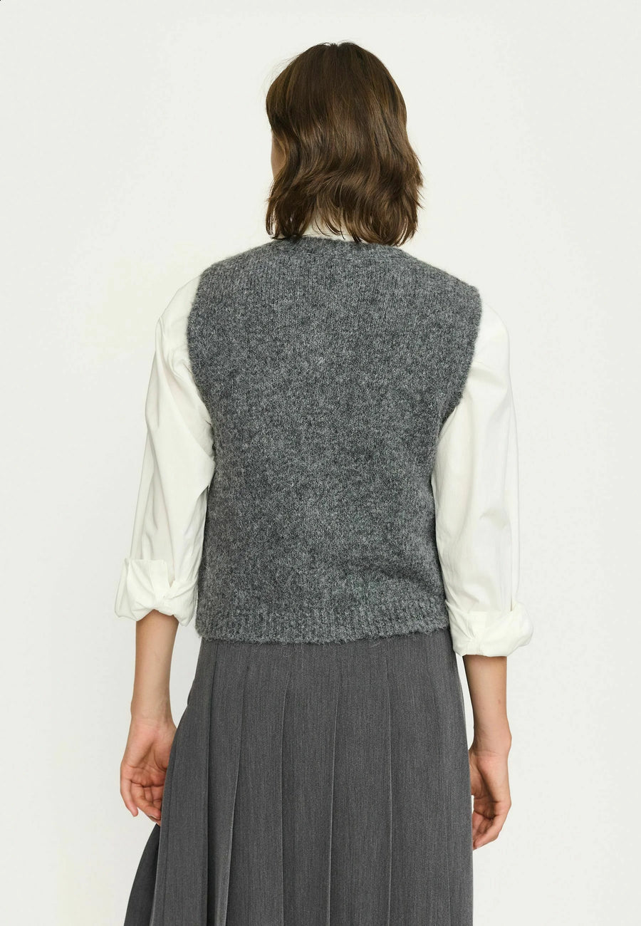 Soft Rebels SRCamilla Vest Knit, Weste, dark grey melange