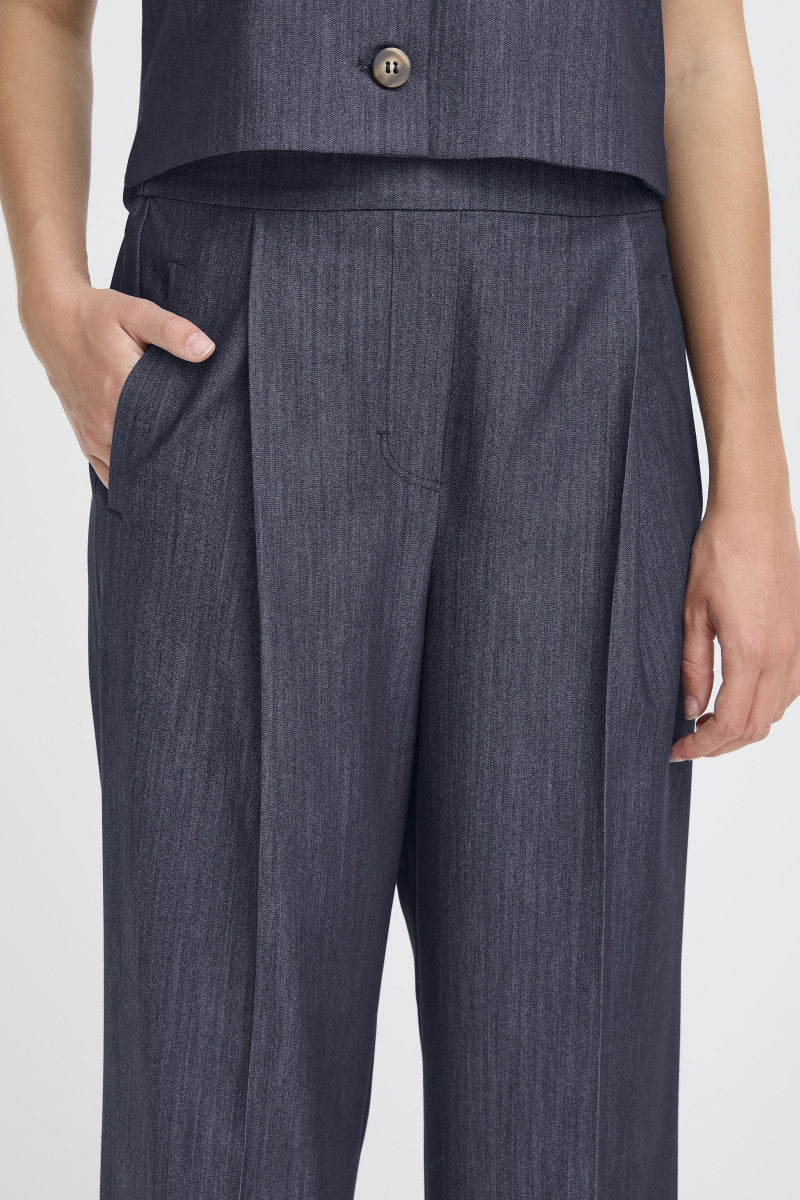 ICHI Ihjumi Stoffhose dark blue
