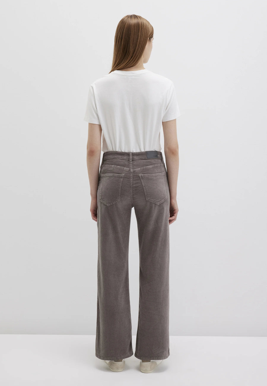 Mavi Malibu Cord-Wide-Leg-Hose, charcoal gray