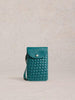 White Stuff Coco Weaver Leather Phone Bag, dk teal, Handtasche