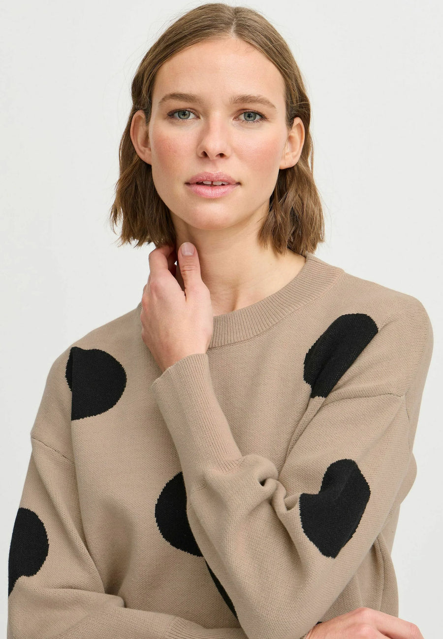 B.young Byomme Dot Pullover, Humus Mix