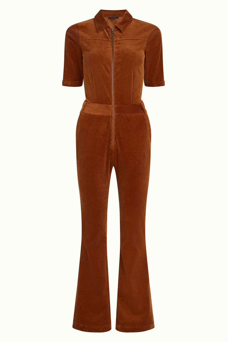 King Louie Garbo Flare Jumpsuit Cord Bombay Brown