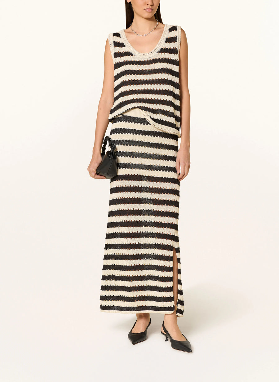 ICHI Ihbirdis Midirock Strick, black almond stripe
