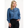 Sugarhill Heidi Frill Shirt, Jeansbluse, washed blue